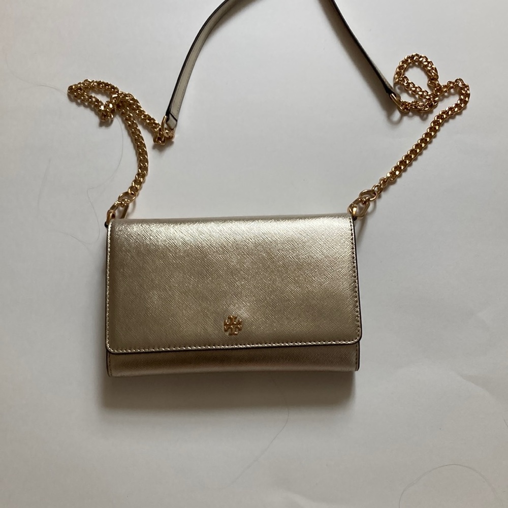 Tory Burch Metallic Gold Crossbody Bag